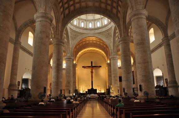 Interior da catedral em Mérida, no sul do México